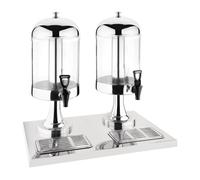 Olympia Double Juice Dispenser in Silver Made of Stainless Steel 2 x 6.5Ltr