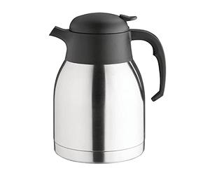 Olympia Double Wall Stainless Steel Screwtop Vacuum Jug, 1.5L, 15L | Simple thumb release mechanism allows easy one-handed pouring; keeps beverages hot or cold and requires handwash only.