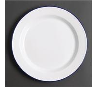 Olympia Enamel Dinner Plate of Steel Heat and Chemical Resistant 245mm Pack of 6