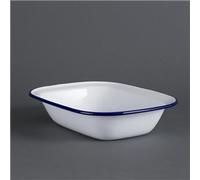 Olympia Enamel Rectangular Dish of Steel Dishwasher Safe 280x190mm Pack of 6