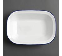 Olympia Enamel Rectangular Dish GM510 Steel Dishwasher-Safe 280x190mm Pack of 6