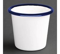 Olympia Enamel White Blue Sauce Cup 115Ml 4Oz Pot Container Tableware 6pc