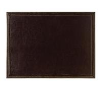 Olympia Faux Leather Placemat 400x300mm Heat Resistant, Brown Large | Wipes clean in seconds to save staff time; protects tabletops from spills and heat marks in busy vegan venues.