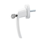 OLYMPIA FGS 100 FGS100 Lockable Window Handle with 2 Keys Each Window Lock with Lock Square 7 x 7 mm Pin Length 35 mm Coated Metal White