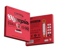 Olympia Flatwound Electric Guitar Strings - Stainless Steel - Hex Core - Extra Light to Light (10-48/11-50/12-52) - Performance Series - Smooth, Mellow Tone, Jazz Feel (Extra Light (10-48))
