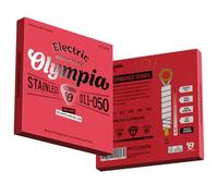 Olympia Flatwound Electric Guitar Strings - Stainless Steel - Hex Core - Extra Light to Light (10-48/11-50/12-52) - Performance Series - Smooth, Mellow Tone, Jazz Feel (Jazz Light (11-50))