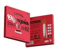 Olympia Flatwound Electric Guitar Strings - Stainless Steel - Hex Core - Extra Light to Light (10-48/11-50/12-52) - Performance Series - Smooth, Mellow Tone, Jazz Feel (Light (12-52))