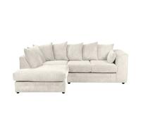 OLYMPIA FURNITURE 3 Seater Dylan Jumbo Cord Fabric Sofa - Left Hand Facing Corner Sofa in Cream OLYMPIA FURNITURE Cream