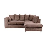 OLYMPIA FURNITURE 3 Seater Dylan Jumbo Cord Fabric Sofa - Right Hand Facing Corner Sofa in Chocolate OLYMPIA FURNITURE Chocolate