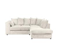 OLYMPIA FURNITURE 3 Seater Dylan Jumbo Cord Fabric Sofa - Right Hand Facing Corner Sofa in Cream OLYMPIA FURNITURE Cream