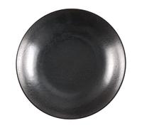 Olympia Fusion Pasta Bowls 202mm Stoneware, Charcoal, Pack of 6 | Unglazed foot adds table stability in busy commercial venues, whilst unique dark reactive finishes enhance food presentation.