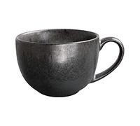 Olympia Fusion Stoneware Coffee Cups 250ml, Charcoal (Pack of 6) | Fits saucer DR099 and features an unglazed foot; dishwasher safe structure ensures easy cleaning in relaxed dining settings.