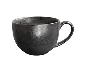 Olympia Fusion Stoneware Coffee Cups 250ml, Charcoal (Pack of 6) | Fits saucer DR099 and features an unglazed foot; dishwasher safe structure ensures easy cleaning in relaxed dining settings.