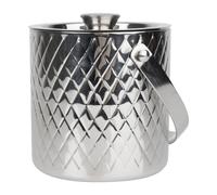 Olympia Geo Double Wall Ice Bucket Stainless Steel, 2 Ltr
