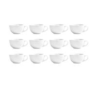 Olympia Athena White Cappuccino Cups 285ml / 10 ounce, Pack of 12, Comfort Grip Handle, Catering and Restaurant Cafe Grade, Crockery Fits Saucer (CC202) | GG870