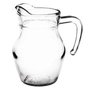 Olympia Glass Jug Pitcher Carafe 0.5L Glasswasher Safe, Pack of 6, 05L | Hooked handle enables a controllable pour while the ice lip keeps cubes out of drinks, built with a stable wide base.