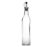 Olympia Glass Olive Oil and Vinegar Bottle 500ml, Pack of 6, 305X57X57mm | Glasswasher-safe to save time and effort. Pour spout prevents messy drips, while a protective cap keeps contents hygienic.