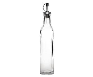 Olympia Glass Olive Oil and Vinegar Bottle 500ml, Pack of 6, 305X57X57mm | Glasswasher-safe to save time and effort. Pour spout prevents messy drips, while a protective cap keeps contents hygienic.