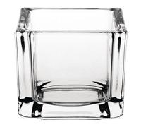 Olympia Glass Tealight Holder Square Clear Tea Light Candle Holders 6pc