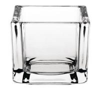 Olympia Glass Tealight Holder Square Clear (Pack of 6) - GM224