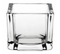 Olympia Glass Tealight Holder Square in Clear Holds 38(Ø)mm Tealights