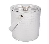 Olympia Hammered Double Wall Ice Bucket 1550ml, Silver Stainless Steel | Keeps ice cold and dry at professional bars and busy parties; suited for chilling bottled beer, champagne or wine.