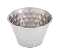 Olympia Olympia Sauce Cup Hammered St/St - 115ml 4oz (Box 12), Silver