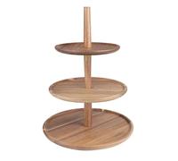 Olympia Acacia Wood 3-Tier Stand 305x395mm - Heavy Duty, Sturdy, Durable, Stylish Hotel Restaurant Café Buffet Afternoon Tea Cake Pastry Display Stand