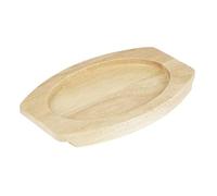 Olympia Hevea Board for Cast Iron Oval Eared Dish 230x135mm FW978 | Protects tabletops from heat damage and scorch marks while serving; custom-fit base for the FW818 sizzling platter.