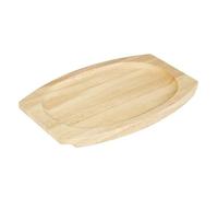 Olympia Hevea Board for Cast Iron Oval Sizzler 335x205mm for GJ557 | Protects tables from hot cast iron platters, with recessed wells to prevent slipping during busy restaurant service.