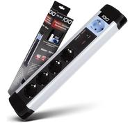 Olympia IOIO MS2500 5-Way Power Strip (with Master Slave Switch, Aluminium Casing, Child Safety, Schuko Multi Socket Screw-On Switch, Splitter Socket with Master/Slave Function)