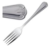 Olympia Jesmond Dessert Fork Stainless Steel, 180mm, Pack of 12 | Offers a classic look with a handle design that provides a comfortable grip during busy professional dining service.