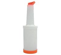 Olympia Juice Pour and Store Orange - Keep & Pour Bottles Free Pour Your Cocktail, Juice, Container, Colour Coded Drinks Storage C176