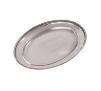 Olympia Stainless Steel Oval Serving Tray 20(W) x 15 (D)cm / 7 3/4 x 6 inch, Silver, Small Serving Tray, Polished Stainless Steel, Dishwasher Safe, Appetiser Serving Tray, K360