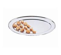 Olympia K362 Oval Serving Tray 10In/251mm Stainless Steel Platter, Silver