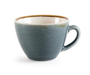 Olympia Kiln Cappuccino Coffee Cups 230 ml/8 oz (Pack of 6), Ocean Colour Style, Stoneware Crockery Cups - Fits saucers: GP331 ,GP347, GP363, GP479 - Hand Painted, Microwave & Dishwasher Safe, GP346