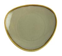 Olympia Kiln Crockery Triangular Plates Moss 280mm / 11 inch (Pack of 4), Moss Coloured Porcelain, Hand Painted, Chip Resistant, Microwave / Dishwasher Safe, Restaurant Café and Home Use | GP474
