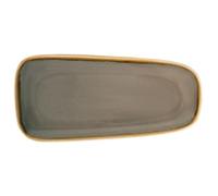 Olympia Kiln Platter in Smoky Gray - Porcelain - 260(W) x 115(D) mm