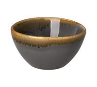 Olympia Kiln Porcelain Dipping Pots 50ml Pack of 12, Grey 70mm | Features reactive glaze and hand-painted rim for a unique look; chip-resistant build is microwave and dishwasher safe.