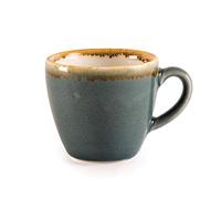 Olympia Kiln Porcelain Espresso Cups 85ml 3oz - Ocean, 6 Pack, 85 ml | Finished with a reactive glaze and hand-painted rims, these dishwasher-safe cups fit any 115mm Kiln saucer.