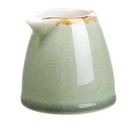 Olympia Kiln Porcelain Milk Jugs 96ml Pack of 6, Moss Green, 96 ml | Fully vitrified clay meets BS4034 standards for heavy commercial use; features hand-painted rims and reactive glaze.