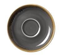 Olympia Kiln Porcelain Saucers 160mm, Smoke Grey Finish, Pack of 6