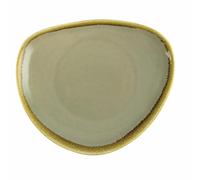 Olympia Kiln Triangular Plate in Beige Made of Porcelain 230(Ø)mm / 9"
