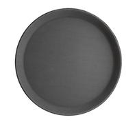 Olympia Kristallon Fibreglass Round Non-Slip Tray, Black 280mm
