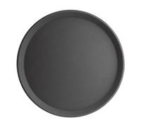 Olympia Kristallon Fibreglass Non-Slip Tray - Round - 406(Dia)mm / 16 inch, Black, Slip-Resistant Surface, Large Waiter's Tray, Stackable, J847