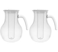 Olympia Kristallon Jug with Cooling Tube, Plain, 1600ml - Beverage Serveware Pitcher for Cold Drinks HC356 (Pack of 2)