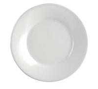 Olympia Kristallon Melamine Wide Rimmed Plate 152mm 6", Pack of 12 | Chip-resistant, fully vitrified glaze withstands busy catering use and protects against deep scratches.