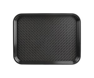 Olympia Kristallon Plastic Black Large Fast Food Tray 450mm - Serving Tray for Restaurants, Hotel, Catering P507