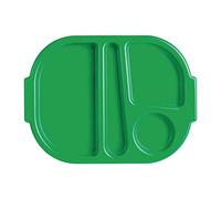 Olympia Kristallon Large Polycarbonate Plastic 4 Compartment Food Tray, Green, 375(W) x 278(D)mm / 14 3/4 x 11 inch, Dishwasher Safe - Care Homes, Schools, Hospitals, U040