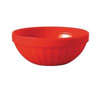 Olympia Kristallon Polycarbonate Bowl, 190ml, Red, Pack of 12 | Shatterproof construction resists chipping and breaking, with a 102mm width that is ideal for commercial food prep.